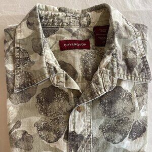 Men’s Covington Shirt – Size L – 100% Cotton – Leaf/Floral Print – Excellent Con